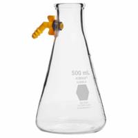 KIMBLE Filtering Flask: 4 L, Colorless, Conical, A, 12 Compatible with Stopper Size (MPN 27065-4000). Key specifications — Shape: Conical; Body Color: Colorless; Brand: KIMBLE; Compatible with Stopper Size: 12; USP Specification: Type I.