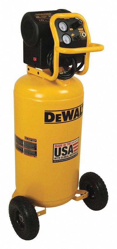 DEWALT Air Compressor: Oil Free, 27 gal, Vertical, 1.7 hp, 5.1 cfm @ 90 psi - Wheeled Portable Electric Air Compressors
