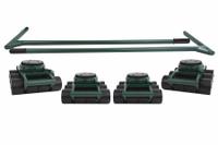 HILMAN ROLLERS Bull Dolly Kit: 144,000 lb, 7 7/8 in Deck Ht, 18 5/16 in L x 6 3/4 in W, Swivel (MPN RS-BSP-72P). Key specifications — Top Plate Surface: Rubber Padded; Includes: (2) Handles; Brand: HILMAN ROLLERS; Color: Green.