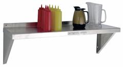 NEW AGE INDUSTRIAL Wall Shelf: 36 in x 15 in x 13 in, 36 in x 15 in, 300 lb Load Capacity, Aluminum (MPN NS943). Key specifications — Material: Aluminum; Standards: NSF; Finish: Unfinished; Brand: NEW AGE INDUSTRIAL.