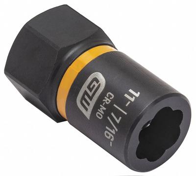 GEARWRENCH Bolt Extractor: 7/16 in Socket Size, 7-Point, Std, Black Oxide - 3/8" Drive Bolt Extraction Impact Sockets