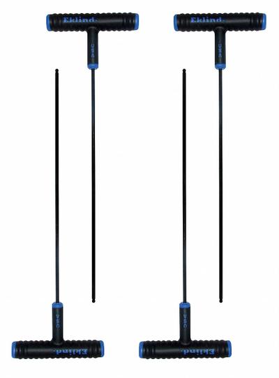 EKLIND Hex Key: 1 Ball Ends, 3 mm Tip Size, Metric, Long, Alloy Steel, Black Oxide - T-Shaped Hex Keys