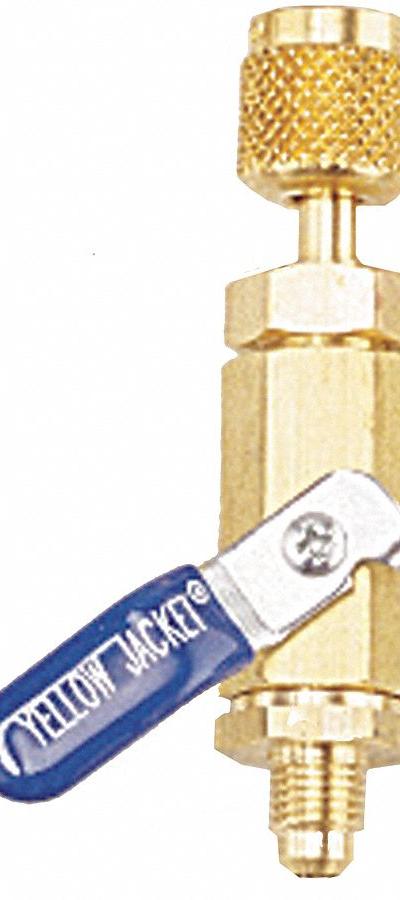 YELLOW JACKET Ball Valve: 5/16 in Lg - Compact Ball Valve Hose Adapters