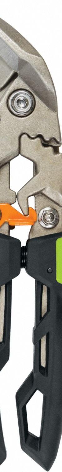 FISKARS Aviation Snips: Right, 9 1/2 in Overall Lg, 1 1/2 in Cutting Lg, Steel, SoftGrip, Steel (MPN 710630-1002). Key specifications — attr308531: SoftGrip; attr308530: Steel; attr308532: Steel; attr308533: Yes; attr308535: Metal; attr308541: 22 ga (Stainless Steel); attr308546: Right; attr324897: FISKARS.