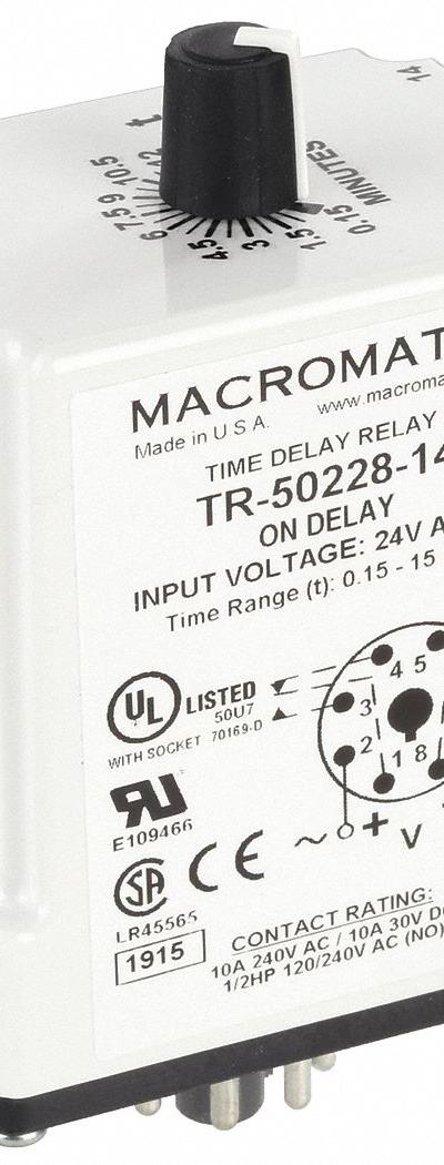 MACROMATIC Single Function Time Delay Relay: Socket Mounted - Socket-Mounted Relays