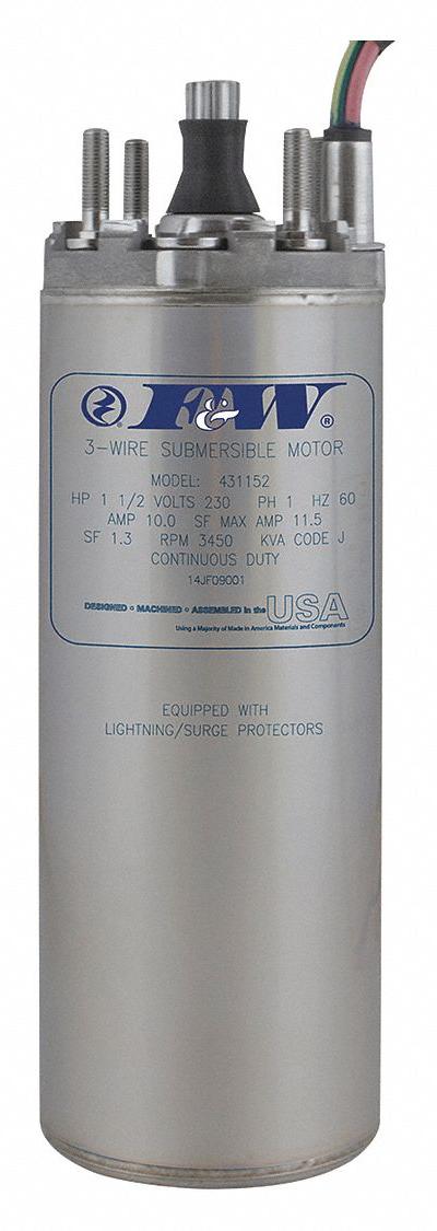 FLINT & WALLING Deep Well Submersible Pump Motor: 3 Wires - Motors for Submersible Deep Well Pumps