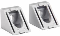 Angle Connector 45°: 45° Angle Connector, 15 Series, 46.8 mm x 38 mm x 38 mm, For 8 mm Slot Wd, 2 PK (MPN 093WS38145N08). Key specifications — Material: Aluminum; Brand: FATH INC.; Finish: Powder-Coated.