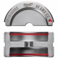 MILWAUKEE Upper and Lower Crimping Die: 8 AWG, U Style Dies, For Use With 2679-20/49-16-U000 (MPN 49-16-U008C). Key specifications — attr511073: U Style Dies; attr511072: Electrical Wire and Cable Crimping; attr473934: MILWAUKEE; attr511065: M18™ FORCE LOGIC™; attr511069: Red; attr542116: 8 AWG; attr511067: 49-16-U000.