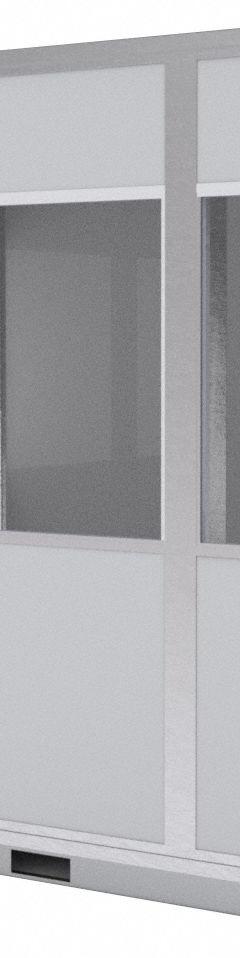 PORTA-KING Modular In-Plant Office: 8 ft x 10 ft x 8 ft, 4 Walls, Vinyl-Covered Drywall, Gray (MPN FAB810W). Key specifications — Brand: PORTA-KING; Sound Transmission Coefficient: STC 25; Includes: (6) Windows; Frame Material: Aluminum.