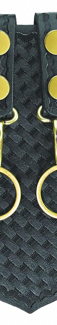 AIRTEK Key Holder: Black, Leather, Basket Weave, 5 in x 115 mm, Snap Closure, For 2 1/4 in Belt Wd (MPN 1489WA). Key specifications — attr188437: Black; attr188438: Leather; attr188431: Key Pouch.
