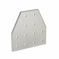 Joining Plate: T Flat Plate, 45 Series, 176 mm x 176 mm x 6 mm, For 10 mm Slot Wd, 12 Holes, Gray (MPN 093VT180180D). Key specifications — Material: Aluminum; Brand: FATH INC.; Finish: Anodized.