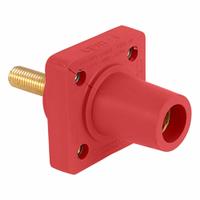 Single Pole Receptacle: Red, Straight Taper Nose Mating, Threaded Stud Termination, 600V AC/600V DC (MPN 16R26-1UR). Key specifications — Series: 16; Receptacle Gender: Female; Brand: LEVITON.
