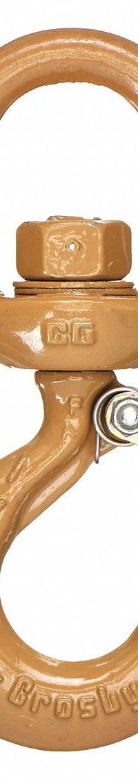 CROSBY Slip Hook: 6,000 lb Working Load Limit, 100 Hook Grade, Alloy Steel, 5/8 in Material Thick (MPN 1048834). Key specifications — Color: Gold; Brand: CROSBY; Visual Indicator Markings: Deformation & Max Angle.