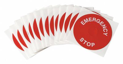 BRADY Legend Plate Label: 22 mm Panel Mounting Size, Round, 3 1/2 in Overall Dia - Labels for Push-Button Legends