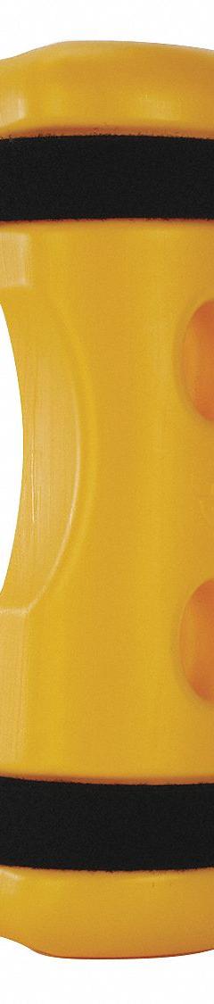 RACK SENTRY Pallet Rack Guard: Strap-On, On Upright, 4 3/4 in x 6 3/4 in x 18 in, Polymer, Yellow (MPN RSC-120). Key specifications — Brand: RACK SENTRY; Mounting Location: On Upright; Includes: (2) Straps; Color: Yellow; Material: Polymer.