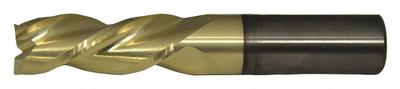 CLEVELAND Square End Mill: Carbide, ZrN Coated, 3 Flute, 5/16" Mill Dia, 1-1/4" LOC - Carbide Square End Mills for Aluminum