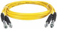 Twin Hydraulic Hose Assembly: 1/4 in ID, F Coupler x M Coupler, 20 ft Lg, Yellow, Thermoplastic (MPN THQ706T). Key specifications — Hose Color: Yellow; Hose Tube Material: Thermoplastic; Fitting Type: F Coupler x M Coupler; Manufacturer Part Number: THQ706T; Brand: ENERPAC.