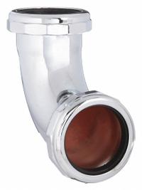 APPROVED VENDOR Elbow: Brass, Chrome-Plated, Silver, 1 1/2 in_1 1/4 in Nominal Pipe Size, Slip, Slip (MPN 1PNP8). Key specifications — Finish: Chrome-Plated; Includes: Reducing Washer; Includes Cleanout: No; Brand: APPROVED VENDOR.