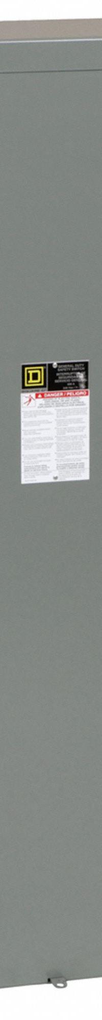 SQUARE D Safety Switch: Fusible, 600 A, Single Phase, 240V AC, Galvanized Steel, Indoor/Outdoor (MPN D226NR). Key specifications — Brand: SQUARE D.