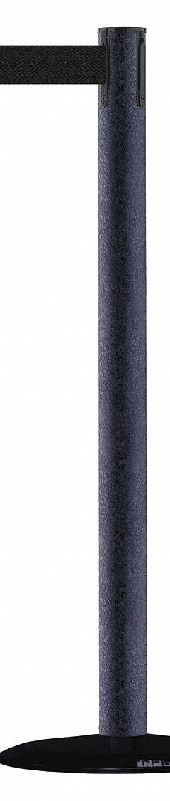TENSABARRIER Barrier Post with Belt: Black, No Pattern, No Legend, 7 1/2 ft Belt Lg, Black (MPN 889B-33-89-MAX-NO-B9X-C). Key specifications — Base Material: Cast Iron; Belt Color: Black; Brand: TENSABARRIER; Post Material: Metal Alloy; Post Color: Black; Message: No Legend.