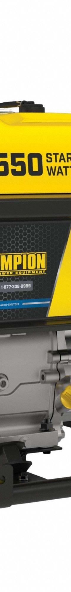 CHAMPION POWER EQUIPMENT Portable Generator: Conventional, Gasoline, 3,650 W Running, 120V AC (MPN 201501). Key specifications — CARB Compliant: No; Includes GFCI Outlets: No; Parallel Configuration Capable: No; Rated Voltage: 120V AC; Carbon Monoxide (CO) Shutdown: Yes; Generator Brand: Champion.