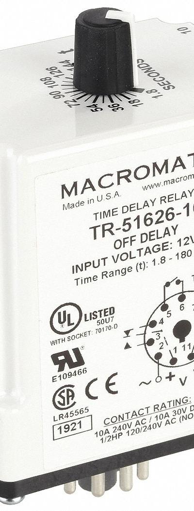 MACROMATIC Single Function Time Delay Relay: Socket Mounted - Socket-Mounted Relays