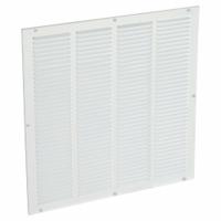 Return Air Grille: Louvered Grille, White, Powder Coated, Steel, 21 3/4 in H, 21 3/4 in W, 1/4 in D (MPN 4JRT2). Key specifications — Mounting Location: Wall; Brand: APPROVED VENDOR; Fire Rating: Not Fire Rated.