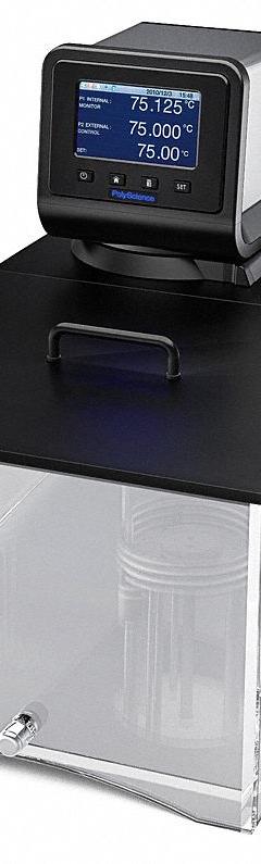 POLYSCIENCE Circulator: 28 L Capacity, 85°C Max Temp, Polycarbonate, +/-0.005°C, Touch-Screen, Open (MPN AP28P100-L11B). Key specifications — Display Type: Touch-Screen; Heated or Refrigerated: Heated; Brand: POLYSCIENCE; Interior Material: Polycarbonate; Programmable: Yes; Temperature Accuracy Tolerance: +/-0.005°C; Voltage: 120V AC.