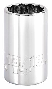 PROTO Socket: SAE, 1/2 in Drive Size, 13/16 in Socket Size, 12-Point, Std, Chrome, Socket (MPN J5426N). Key specifications — attr1204417: PROTO; attr1204392: Chrome.