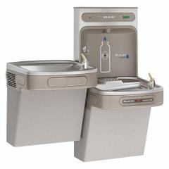 ELKAY Bi-Level Drinking Fountain with Bottle Filler: On-Wall, 8 gph @ 50°F, Vinyl Clad Steel, Gray (MPN LZOTL8WSLK). Key specifications — Brand: ELKAY; Housing Material: Vinyl Clad Steel; Filter Access: Bottom Panel Access; Housing Finish: Granite; Chilling Capacity: 8 gph @ 50°F; Housing Color: Gray.