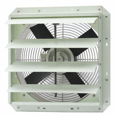 Dayton Exhaust Fan: 16 in Blade, 1 Speed, 1/6 hp, Totally Enclosed Air Over, 2,052 cfm - Corrosion-Resistant Shutter-Mount Exhaust Fans