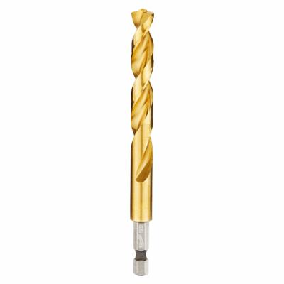 MILWAUKEE Hex Shank Drill Bit: 13/32", 135° Split Point, TiN-Coated HSS - Milwaukee Shockwave Impact Duty Drill Bits