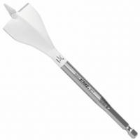 BOSCH Spade Drill Bit: 1 1/4 in Drill Bit Size, 1/4 in Shank Dia, 6 in Overall Lg, Paint (MPN NS1017). Key specifications — attr277223: BOSCH; attr255674: Paint; attr255683: High Carbon Steel.