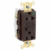 HUBBELL GFCI Receptacle: Hospital Grade, Duplex, 5-20R, Brown, GFCI, 125V AC, 20 A, 2 Pole / 3 Wire (MPN GFR83)