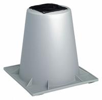 DIVERSITECH Heat Pump Riser: Round Pad, Indoor/Outdoor, 3 1/2 in H x 6 1/2 in W x 6 1/2 in L (MPN HPR-3). Key specifications — Body Material: Polypropylene; Color: Gray; Brand: DIVERSITECH.