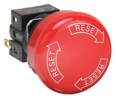 OMRON Emergency Stop Push Button: Non-Illuminated, Mushroom Head Profile, Non-Metallic - Mushroom-Head Push Buttons