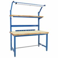 BENCHPRO Workbenches: Adj Ht, Maple, 60 in x 30 in, 6,600 lb Overall Load Capacity, Blue (MPN KWC-5). Key specifications — Brand: BENCHPRO; Height Adjustability: Adjustable Height.