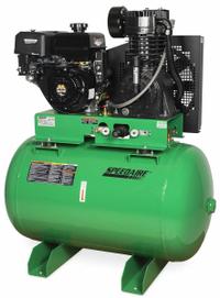 SPEEDAIRE Stationary Air Compressor: 2 Stage, 14 hp Engine, Mi-T-M, 29 cfm, 80 gal Air Tank (MPN ABS-14M-80HG). Key specifications — attr50933: Mi-T-M; attr86530: Electric; attr50934: SPEEDAIRE.