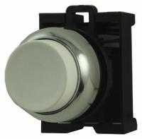 EATON Extended Push Button: 22 mm Mounting Size, Metallic, Momentary (MPN M22M-DH-W). Key specifications — Brand: EATON; Action: Momentary; Series: M22; Push Button Material Type: Metallic.