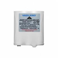 MIDLAND Radio Battery: Fits Midland, For X-Talker T70 Series, 1,000 mAh, Nickel-Metal Hydride, AVP13. Key specifications — Manufacturer Part Number: AVP13; Brand: MIDLAND; Compatible Radio Brand: Midland; Battery Type: Nickel-Metal Hydride; Waterproof: No; Compatible Radio Series: X-Talker T70; Compatible Radio Type: Handheld; Compatible Radio Manufacturer Model Number: T75.