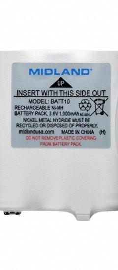 MIDLAND Radio Battery: Fits Midland, For X-Talker T70 Series, 1,000 mAh, Nickel-Metal Hydride, AVP13. Key specifications — Manufacturer Part Number: AVP13; Brand: MIDLAND; Compatible Radio Brand: Midland; Battery Type: Nickel-Metal Hydride; Waterproof: No; Compatible Radio Series: X-Talker T70; Compatible Radio Type: Handheld; Compatible Radio Manufacturer Model Number: T75.