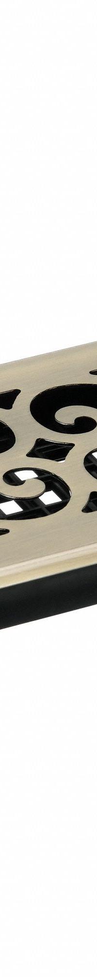 Floor Register: Floor, 11 1/2 in H, 5 1/2 in W, Decorative, Antiqued, Brass, Steel Grille, One-Way (MPN SPH410-A). Key specifications — Adjustable Blades: No; Brand: DECOR GRATES; Airflow Directions: One-Way; Grille Color: Brass.