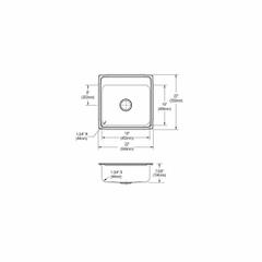 JUST MANUFACTURING Drop-In Sink: 22 in Overall Lg, 22 in Overall Wd, 7 1/2 in Bowl Dp, 19 in Bowl Lg (MPN SL2222A3-J). Key specifications — Brand: JUST MANUFACTURING; Color Family: Silver/Gray.