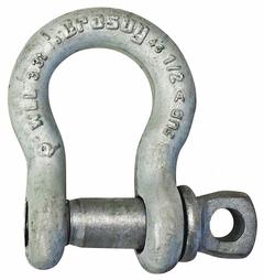 CROSBY Anchor Shackle: Anchor Shackle, 4,000 lb Working Load Limit, 21/32 in Wd Between Eyes, Silver (MPN 1017450). Key specifications — Body Color: Silver; Brand: CROSBY.