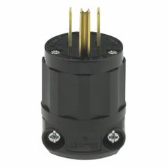 LEVITON Straight Blade Plug: 5-15P, 125V AC, 15 A, 2 Pole, 3 Blade, Black (MPN 5266-CB)
