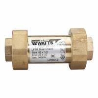 WATTS Backflow Preventer: LF7R, 1/2 in Pipe Size, True Union FNPT, 10 gpm Flow Rate, Brass, Plastic (MPN 1/2X1/2 LF7RU2-U2). Key specifications — Brand: WATTS; Connection Type: True Union FNPT.