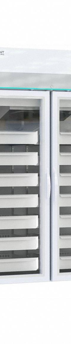COREPOINT SCIENTIFIC Blood Bank Refrigerator: 49 cu ft, Upright, 1°C to 10°C, 35 3/4 in Overall Dp (MPN NSBR492WSG-0). Key specifications — Door Opening Style: Left and Right; Color: White; Alarm Type: Temperature; Manufacturer Part Number: NSBR492WSG-0; Brand: COREPOINT SCIENTIFIC; Product Type: Blood Bank Refrigerator; Door Type: Swing Glass; Refrigerant Type: R-600a.