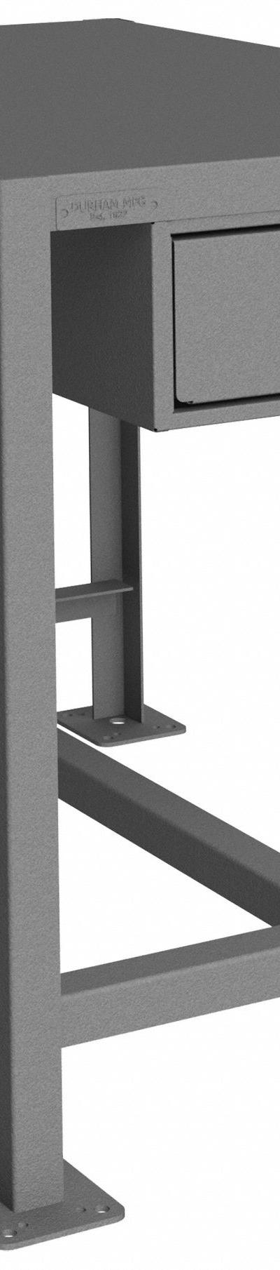 DURHAM MFG Work Table: Fixed Ht - Steel-Top Worktables