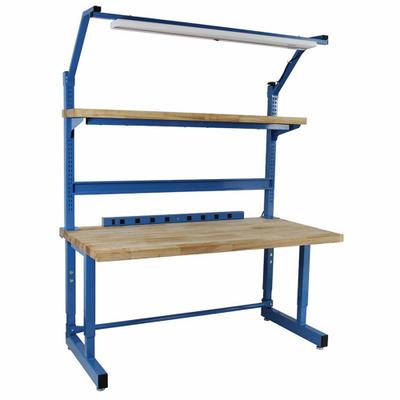 BENCHPRO Workbenches: Adj Ht, Laminate, 72 in x 30 in, 5,000 lb Overall Load Capacity - Workstations with Power, Storage & Overhead Lighting