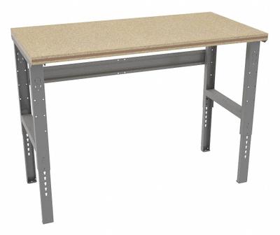 TENNSCO Workbench: Adj Ht, Shop Top, 60 in x 30 in, 1,900 lb Overall Load Capacity - Open-Base Workstations